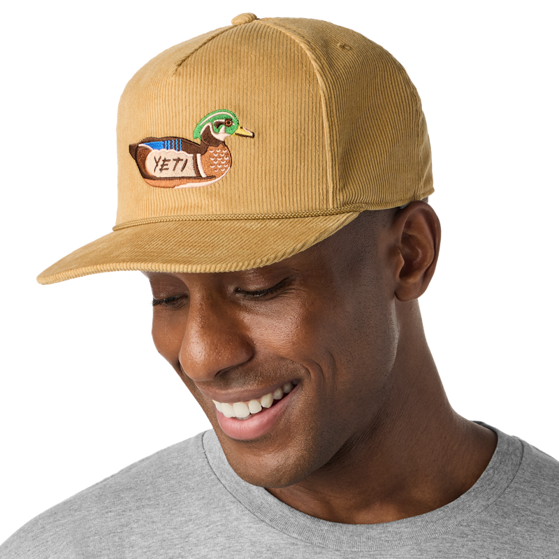 YETI® Duck Corduroy Flat Brim Rope Hat Brown
