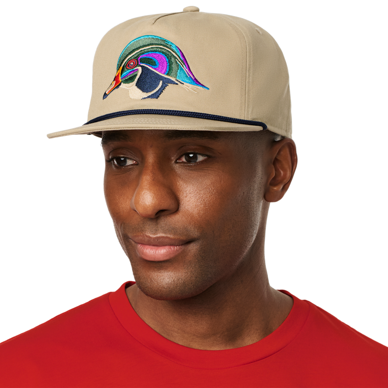 Wood Duck Flat Brim Rope Hat Khaki