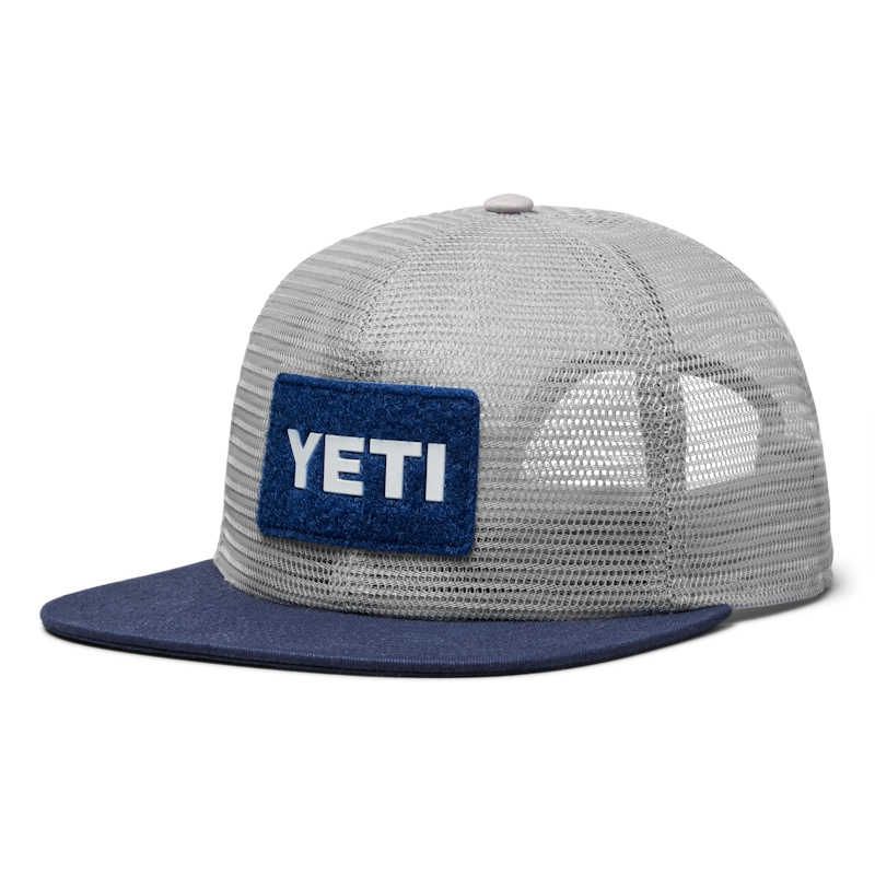 YETI® Velcro Badge Flat Brim Mesh Hat Gray/Navy