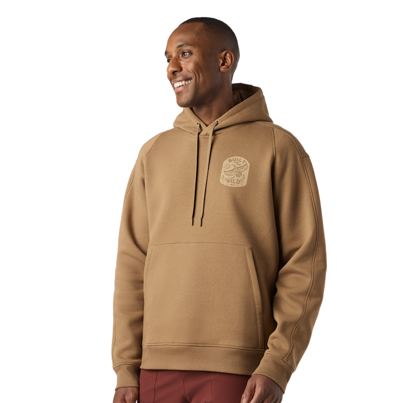 Built for the Wild Badge Fleece Hoodie Brush Brown