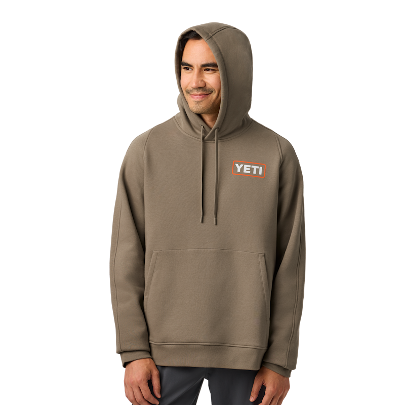 YETI® Wetlands Logo Badge Fleece Hoodie Wetlands Taupe
