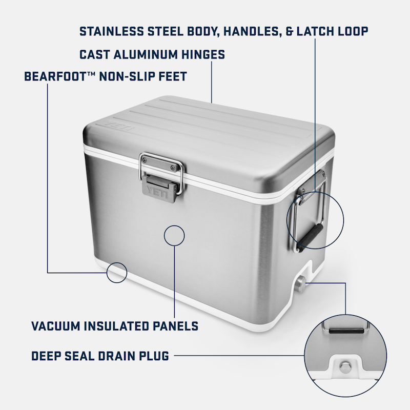 Yeti V Series® Stainless Steel Cooler Stainless