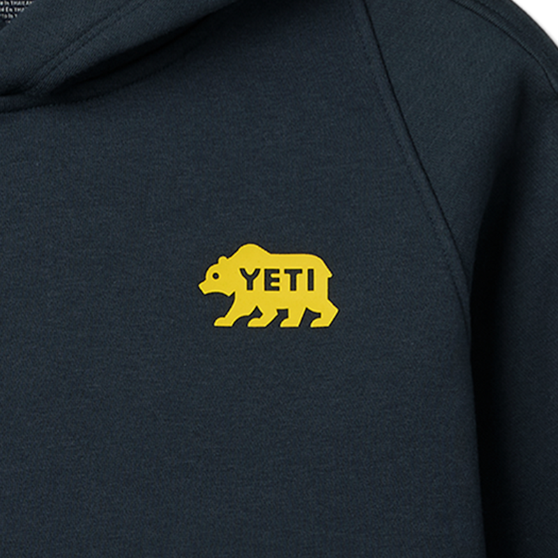 YETI® Bear Badge Kids' Fleece Hoodie Navy