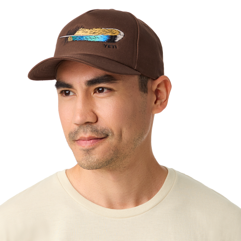 YETI® Wetlands Duck Feather Mid Pro Flat Brim Hat Brown