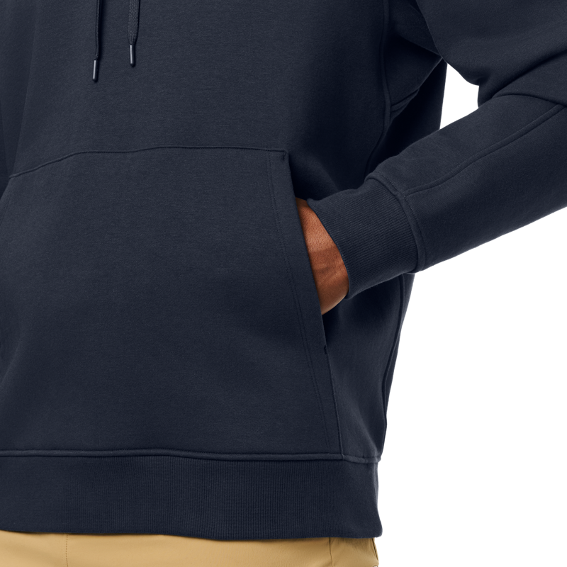 Retro Built for the Wild Pullover Fleece Hoodie Navy