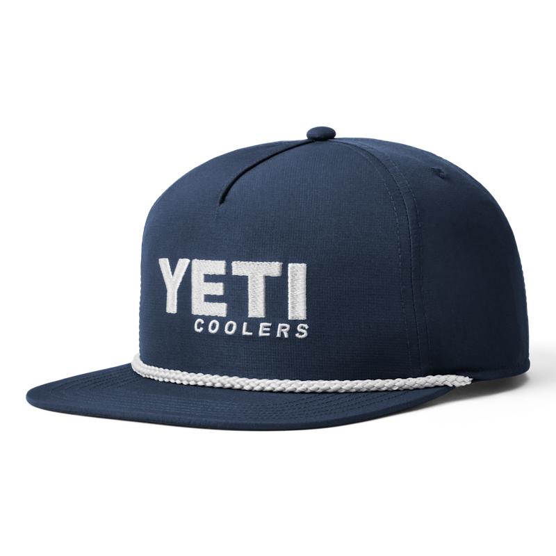 YETI Coolers Mid Pro Flat Brim Rope Hat Navy
