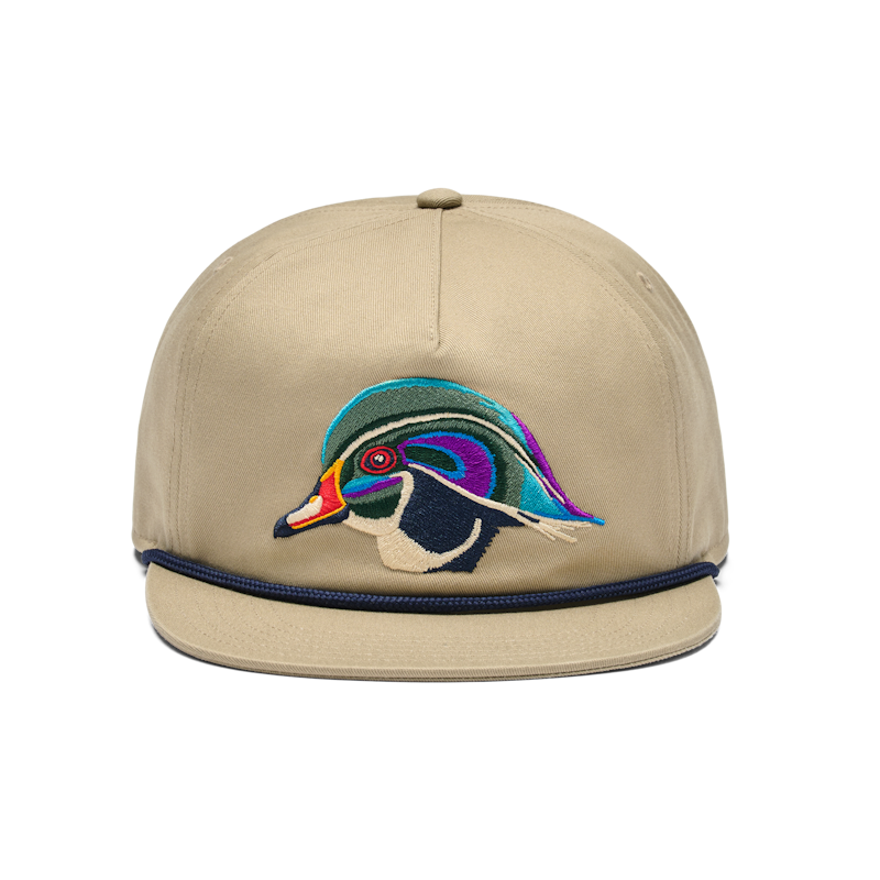 Wood Duck Flat Brim Rope Hat Khaki
