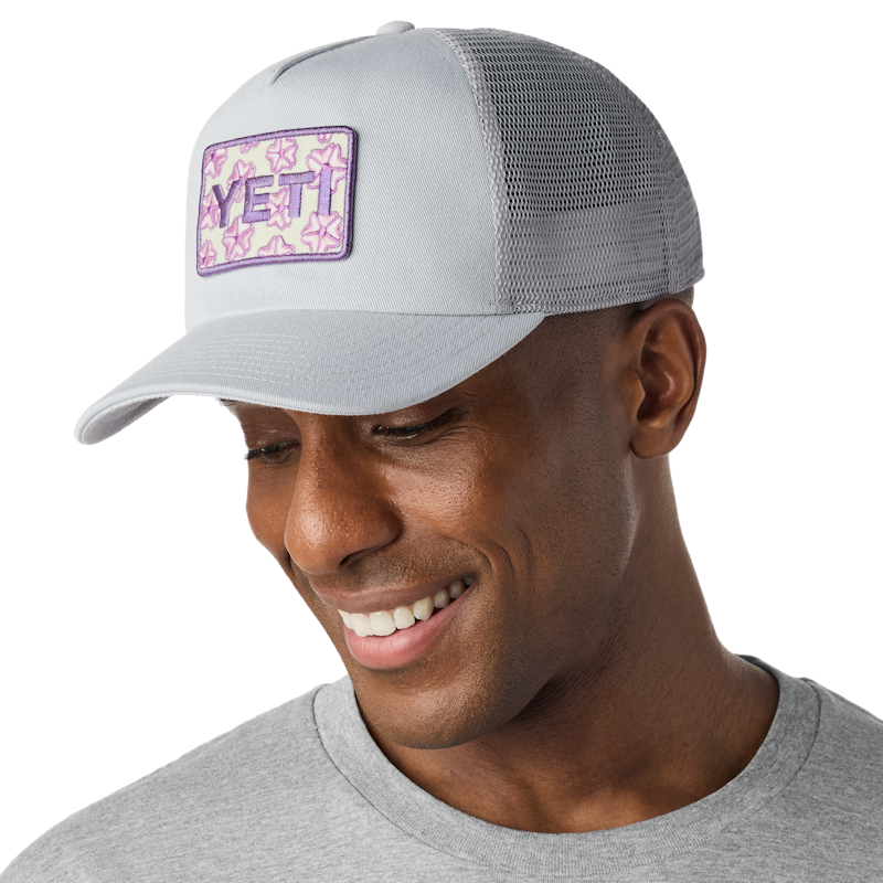 YETI® Badge Cherry Blossom Trucker Hat Gray
