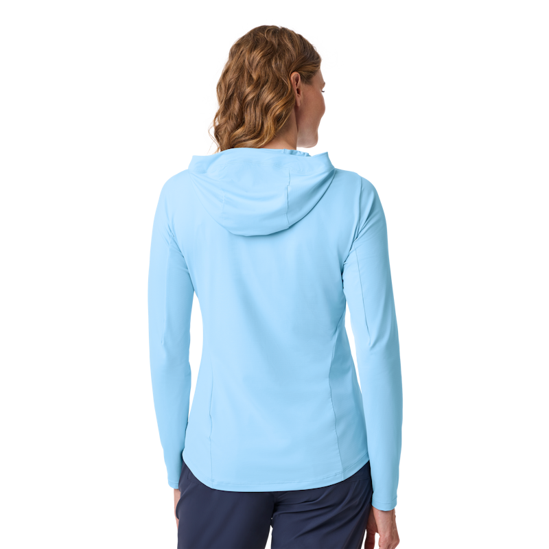 Women's Hooded Ultra Lightweight Sunshirt Big Sky Blue