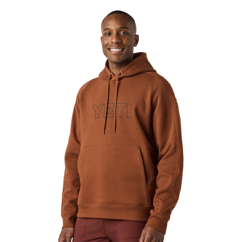 YETI® Logo Built for the Wild Fleece Hoodie Rust