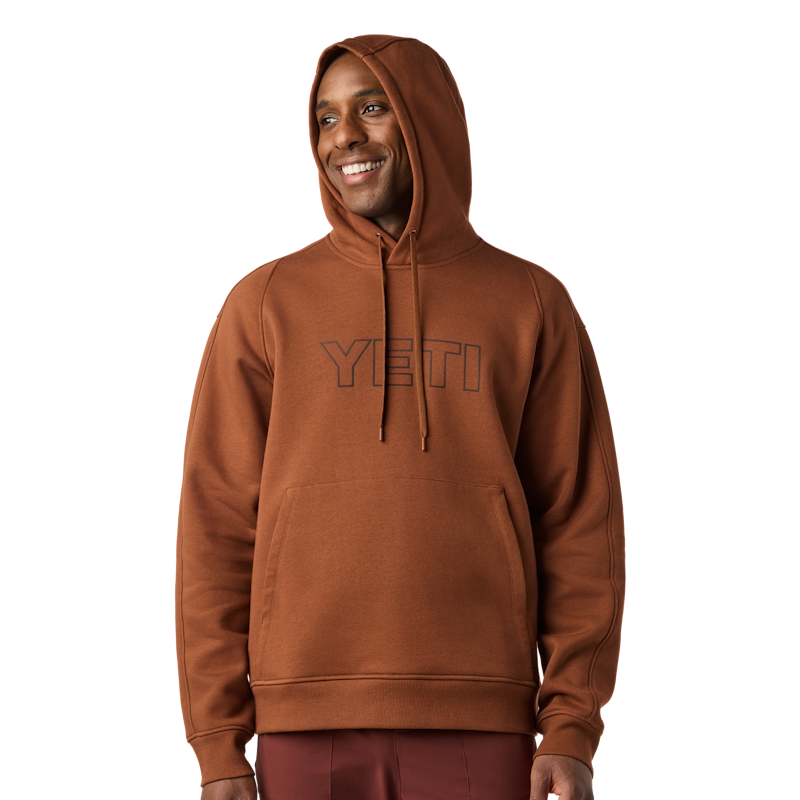 YETI® Logo Built for the Wild Fleece Hoodie Rust
