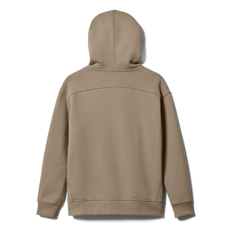 YETI Logo Script Kids' Pullover Fleece Hoodie Taupe