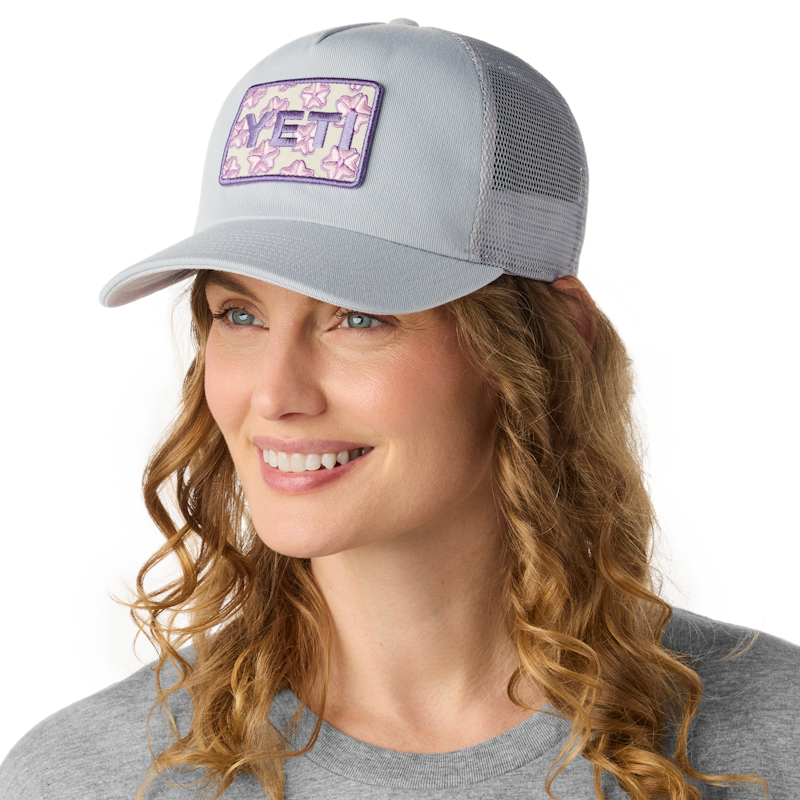 YETI® Badge Cherry Blossom Trucker Hat Gray