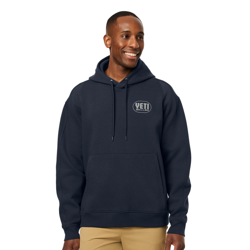 Retro Built for the Wild Pullover Fleece Hoodie Navy