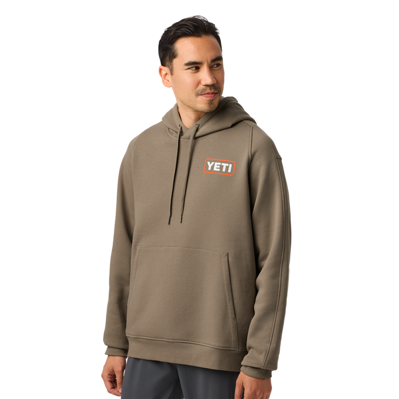 YETI® Wetlands Logo Badge Fleece Hoodie Wetlands Taupe