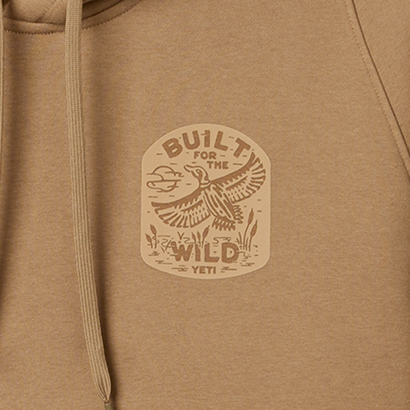 Built for the Wild Badge Fleece Hoodie Brush Brown