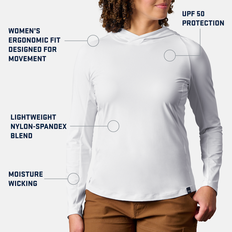 Women's Hooded Ultra Lightweight Sunshirt Big Sky Blue