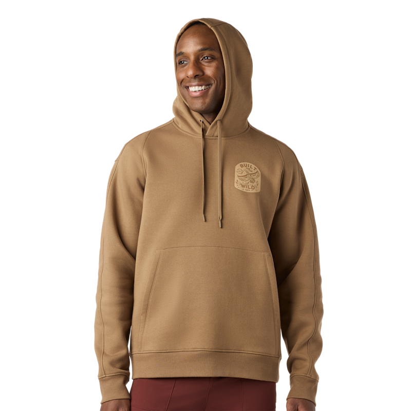 Built for the Wild Badge Fleece Hoodie Brush Brown