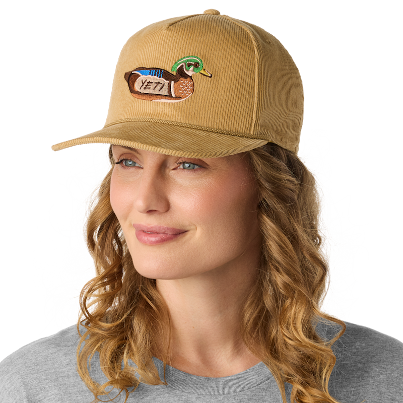 YETI® Duck Corduroy Flat Brim Rope Hat Brown