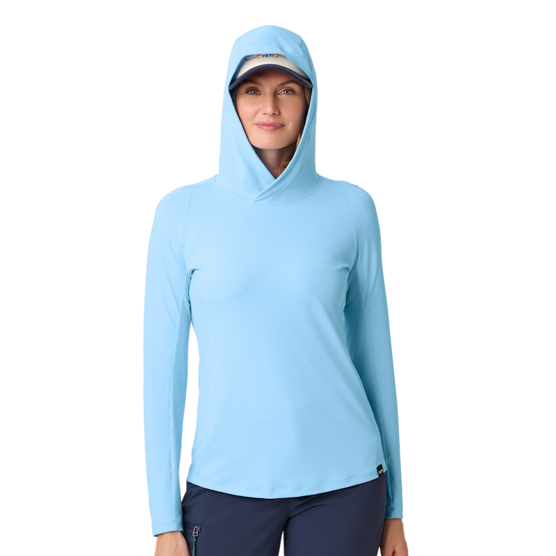 Women's Hooded Ultra Lightweight Sunshirt Big Sky Blue