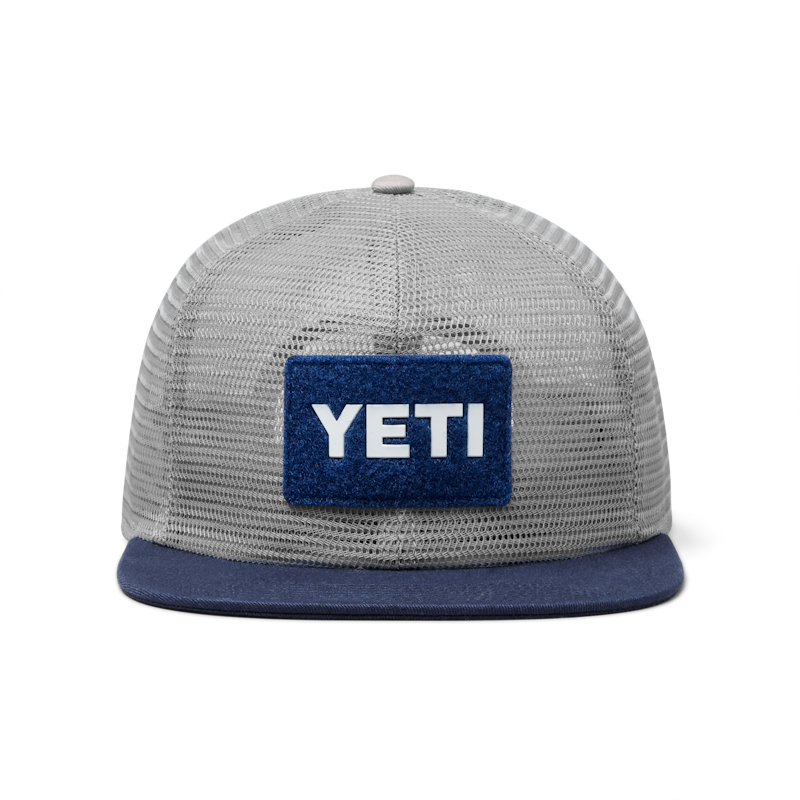 YETI® Velcro Badge Flat Brim Mesh Hat Gray/Navy